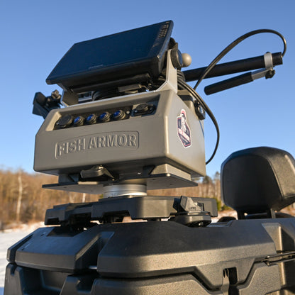 Docking Plate + LarMac 360 bundle mounted on an ATV rack