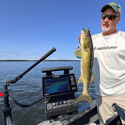 Walleye caught using the Fish Armor Pro Pole on open water